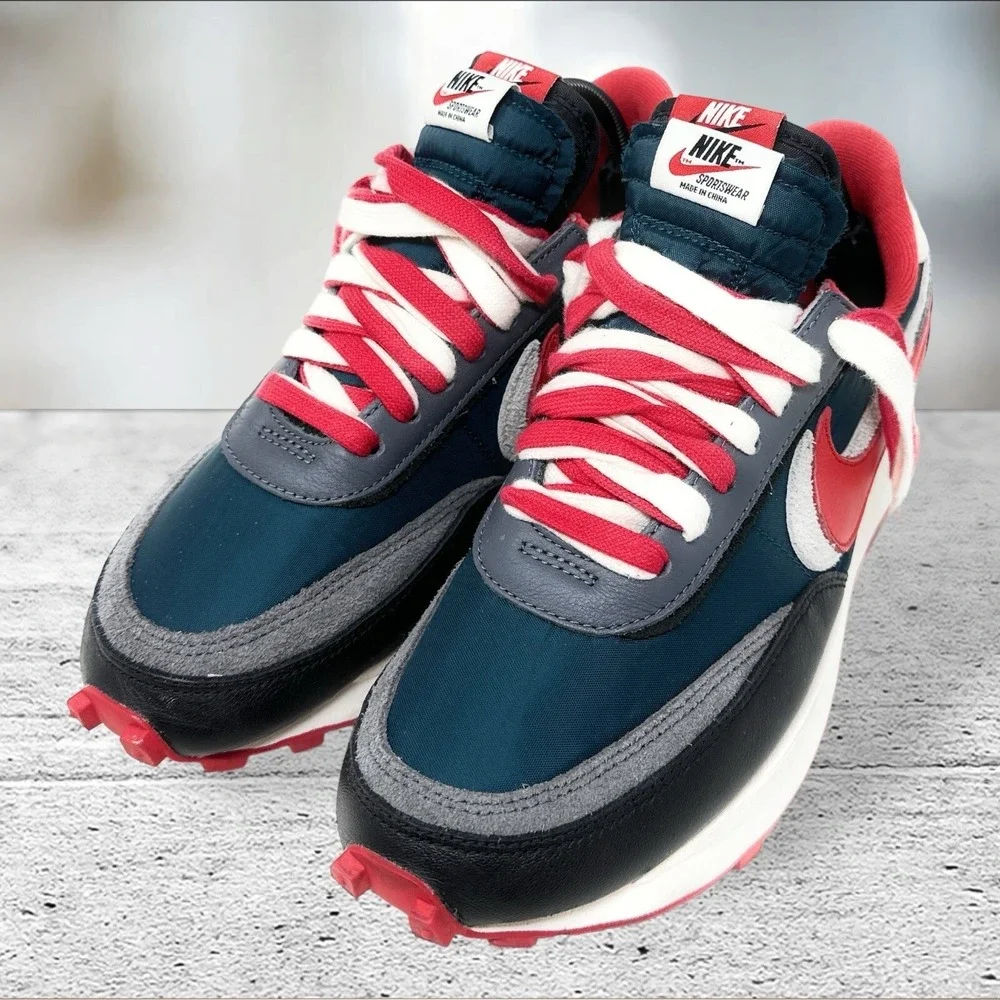 Nike LDWaffle Sacai Undercover Mens 9.5 Midnight Spruce Red DJ4877-300 Low Top